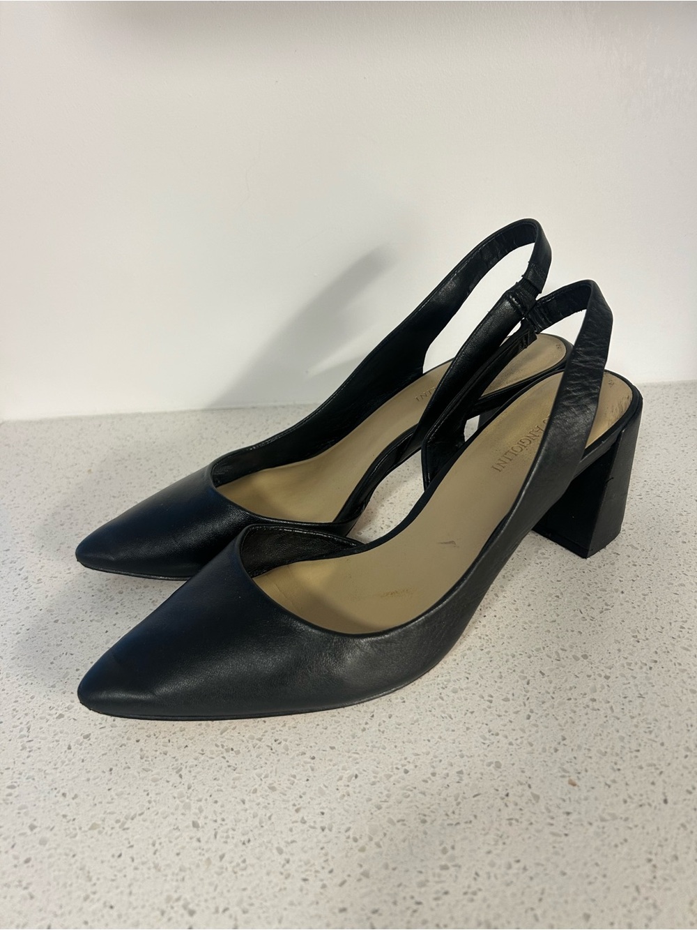 Beautiful Enzo Angiolini Black Pointed Slingback Block Heel Pumps❤️9.5